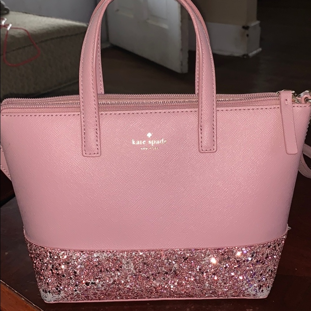 Kate spade pink sparkly purse